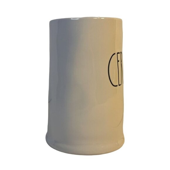 Rae Dunn Set-2 "CERVEZA" Ceramic White w/Yellow Inside Beer Steins 24oz Each - Picture 10 of 12